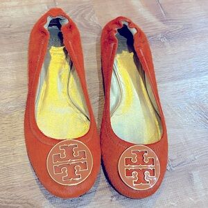 Vintage Orange Mohair Tory Burch Ballet Flats, size 8M
